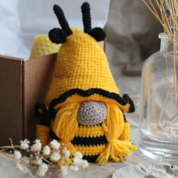Knitted bee fairy