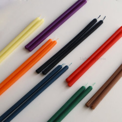 Colorful thin beeswax candle